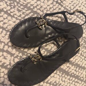 Black Chanel sandals